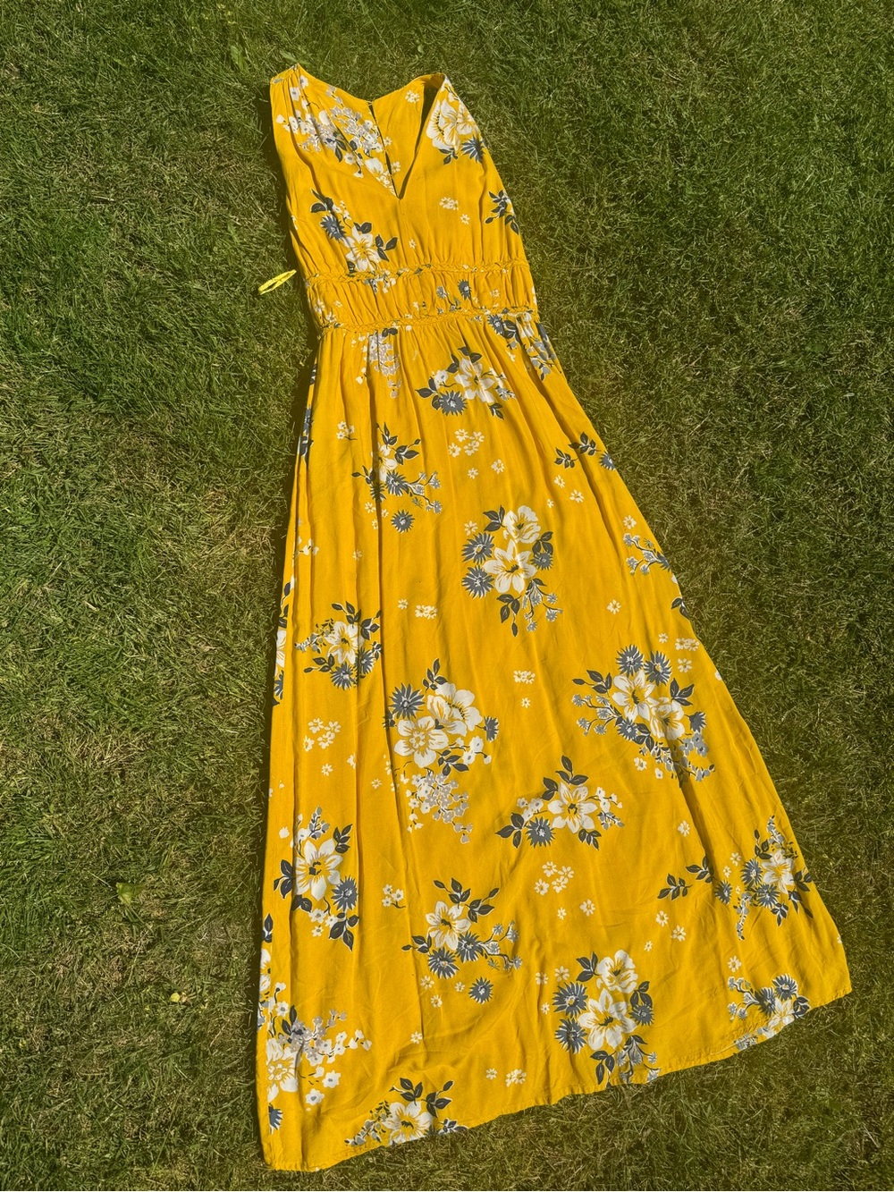 Japna Yellow Floral Maxi Dress